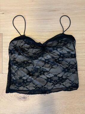 Black Lace Camisole Tank Top